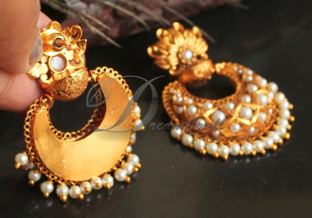 Antique Gold Plated Ram Leela Design Dangler Earring